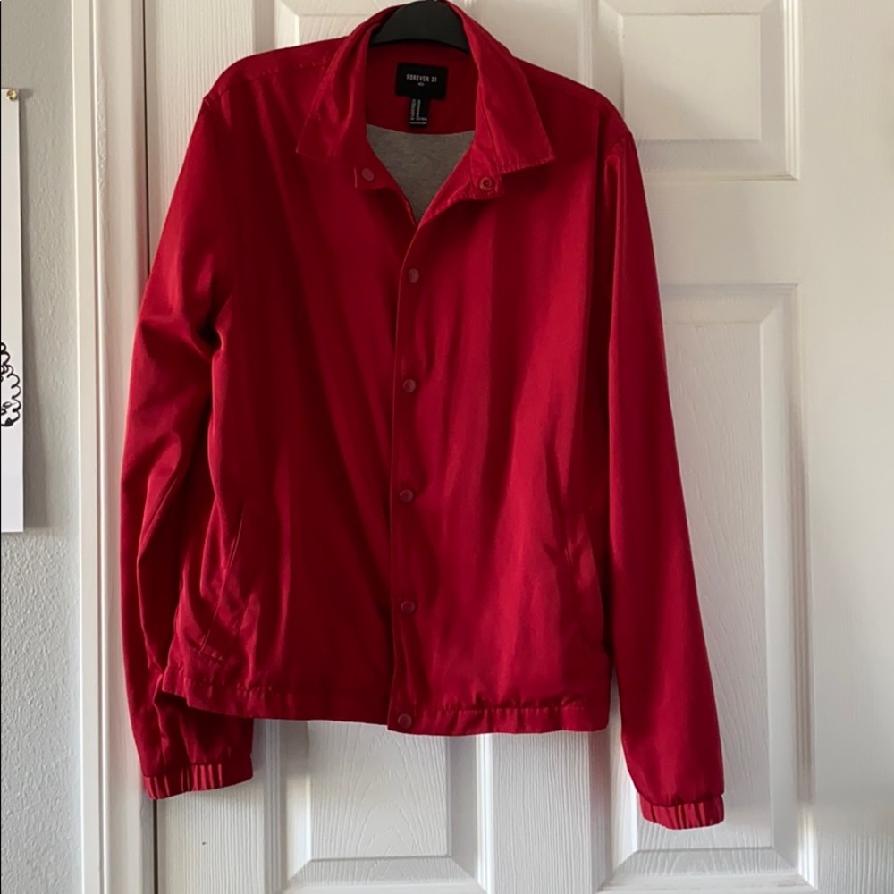 Red jacket (men’s clothing, but anyone can wear)